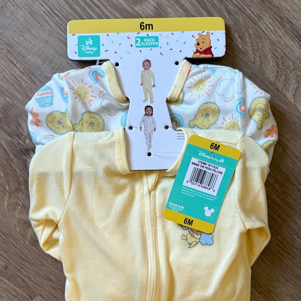 Disney Yellow and White Footie Set